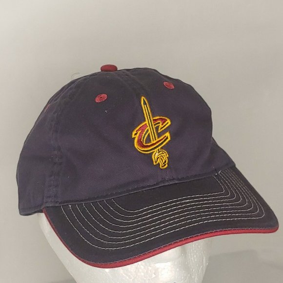 Cleveland Cavaliers Cap Navy Blue Wine Gold Embroidered Logo  Hook Loop OSFA Cap - Picture 2 of 7